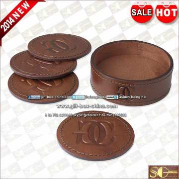 Leather Coasters set of 4 in PU leather