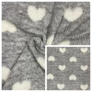 100%Polyester Small Teddy Fleece Knitting with Print Fabric