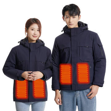 Waterproof Heated Jacket with Detachable Hood for Men