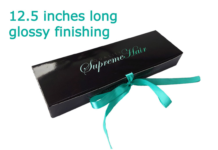 Fashion Black Hair Extension Packaging Box With Window