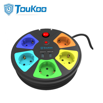 German extension cord round with USB ports
