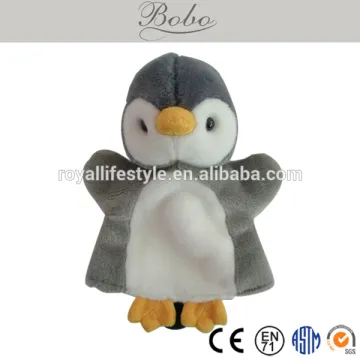 animal plush toy grey plush penguin puppet