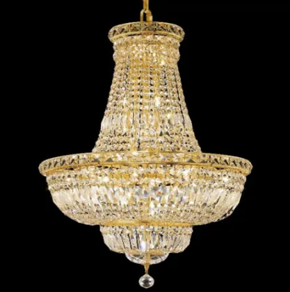 Schonbek Petit Crystal Chandelier - Luxury Gold Pendant Lamp for Living Room