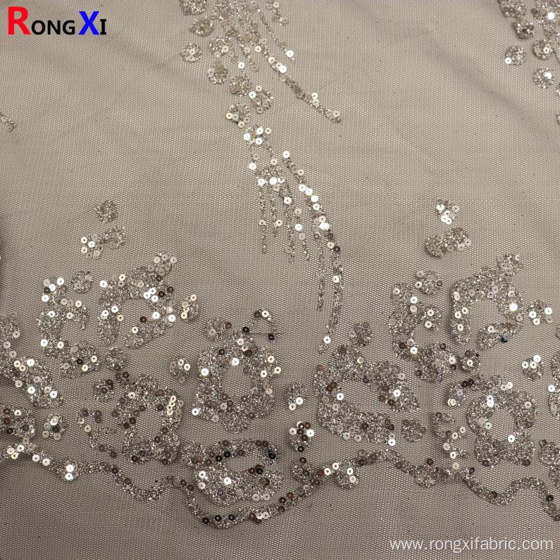 Hot Selling Glitter Fabric lace patch fabric