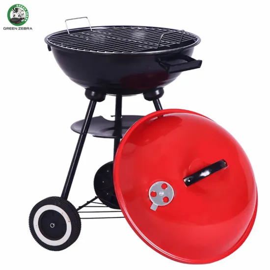 OEM 17 Inch Apple-Shaped Outdoor BBQ Grill: A Stylish Patio Round Charcoal Smoker with Trolley