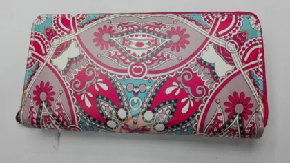 OEM color cross pattern long ladies leather wallet with zipper,fashion purse women leather wallet