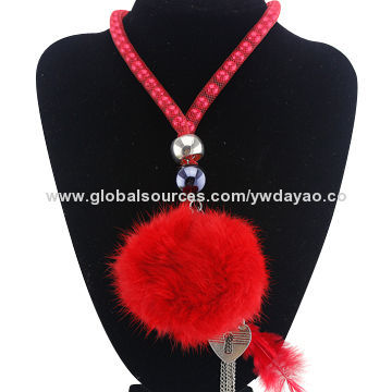 Latest pendant red feather necklaceNew