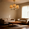 3 Arm Brushed Gold Chandelier Ceiling Lamp
