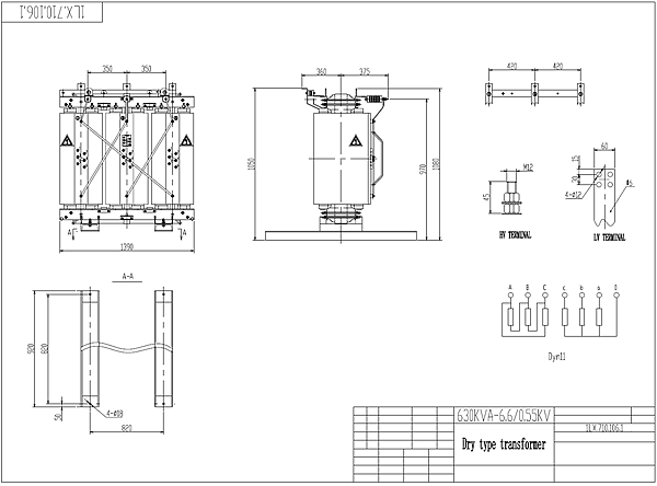 630kva dry type transformer