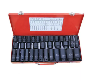 2022 New 1/2" High Quality Irony Box 35pcs Cr-Mo Air Impact Socket Set