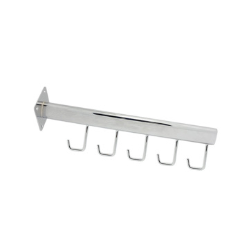Wall-Mounted Metal Chrome Clothing Rack for Bag Display