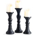 Resin Pillar Candle Holders Set of 3