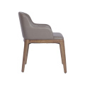 Chaise de salle à manger en cuir en bois moderne Grace