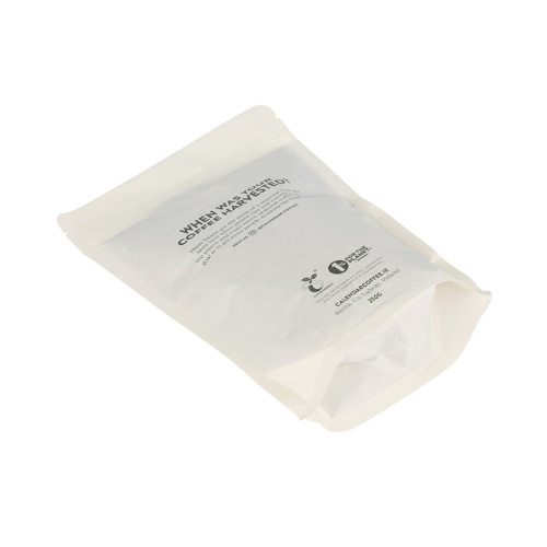 Sacs d&#39;emballage refermables en kraft blanc de 8 oz