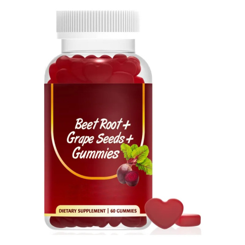 Gummies de la racine de betterave avec des graines de raisin réduisent la pression de sang