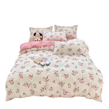 Printed Soft Microfiber Bedding Set - 4 Pcs Duvet Cover Set 100% Polyester Brushed Microfiber Cheap Price