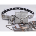 Fashion All-match Grey&Pink Croco Lipstick Belt Bag