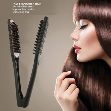 Best Straightening Brush hair straightener professional v-shaped comb clip Factory