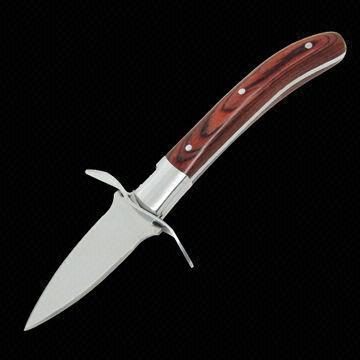 Oyster Knife with Wooden Handle and Stainless Steel Blade