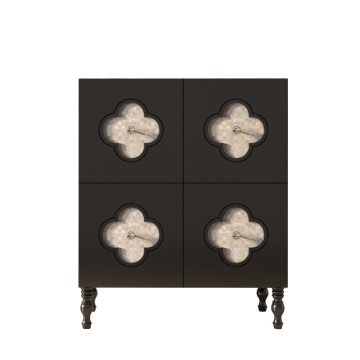 PurelyFeel Four-Leaf Wabi-Sabi Wood Cabinet