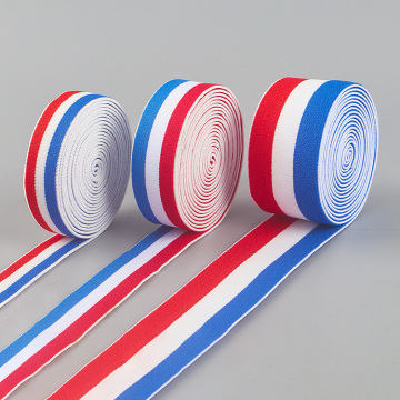 China Großhandel gedrucktes elastisches Band 40 mm breit - rot weiß blaue Streifen