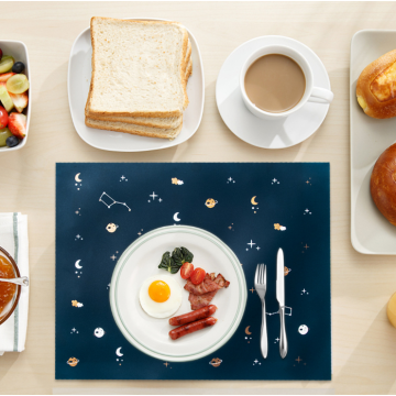 Benutzerdefinierte golden gedruckte Silcione -Placemat für Kinder