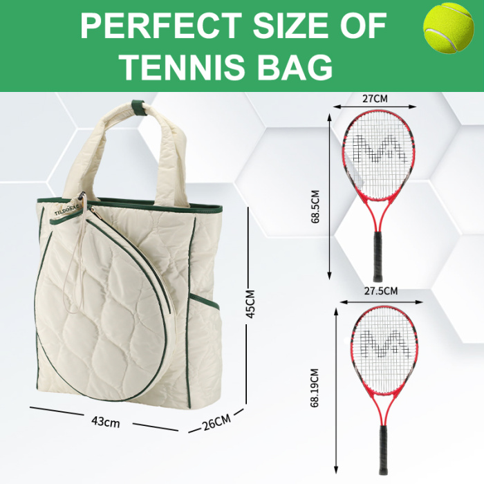 Durable Cotton Tennis Tote Bag for Sports Gear