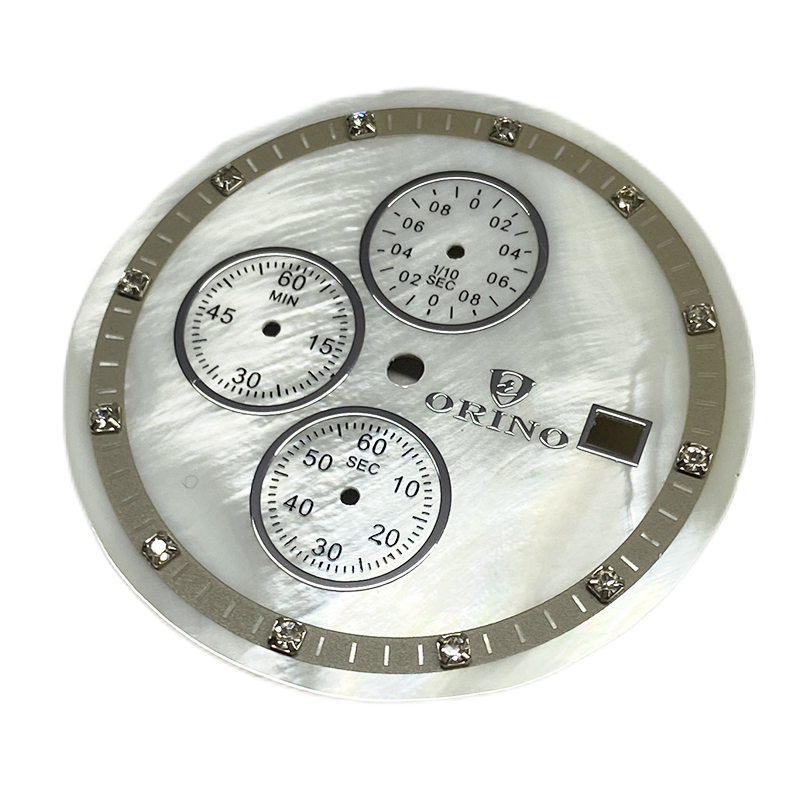 Indice applicato al quadrante White Mop per Chronograph Watch