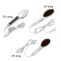 Electric Straight  White Hair Comb Straightener Iron Brush