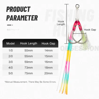 Glow Metal Jig Lure Double Assist Fish Hooks