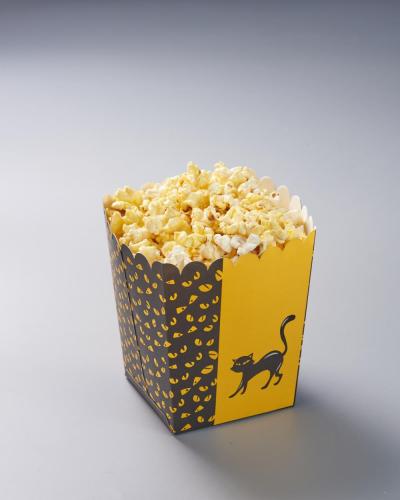 Kotak popcorn dengan Halloween Cat Printing