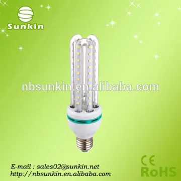 U Shape Energy Saving bulb light 360 Degree E27 3U 15W LED Corn Bulb