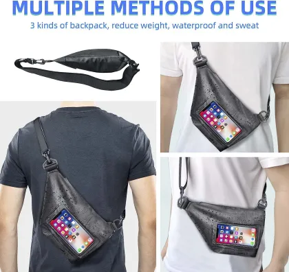 OEM Custom Logo Running Hiking Cycling Fanny Pack - Black Waterproof Waist Bag