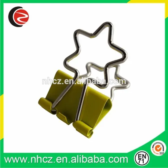 Novelty star shaped binder clips