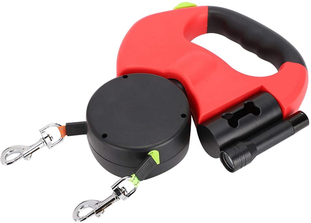 LED Retractable Dog Leash Double-headed Leash