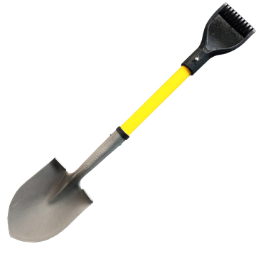 Black D Shovel with Yellow Fiber Handle