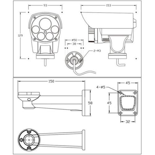 CCTV 4X Zoom 1080P IR Bullet PTZ Camera