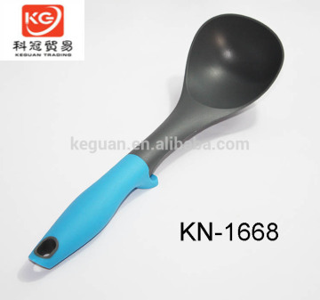 KN-1668 Hot online sale Nice price nylon Soup ladle with soft TPR handle kitchen nylon utensils