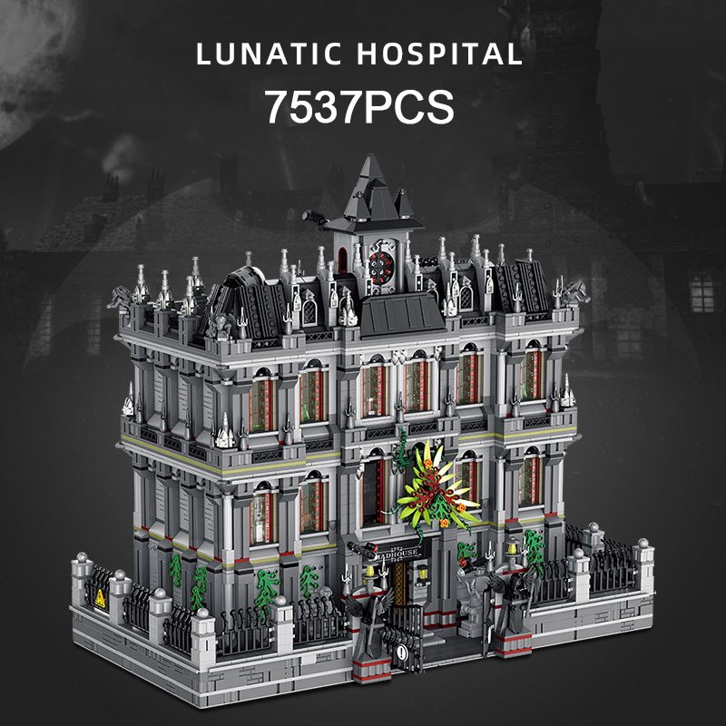 7537Pcs Light Version Lunatic Hospital Building Blocks Creator Movie Series MOC-30788 Bricks Toys Gifts For Children Kids