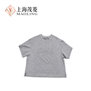 Camiseta tipo jersey con cuello redondo suave