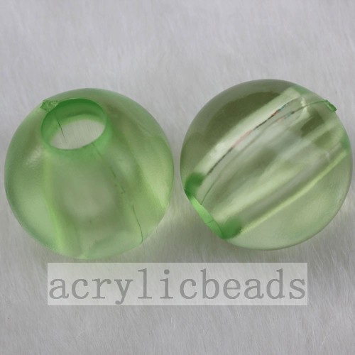 Transparente gefrostete runde Perlen mit großem Durchgangsloch 