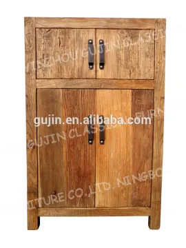 4 door Recycled Elm Cabinet Wooden Storage Cabinet