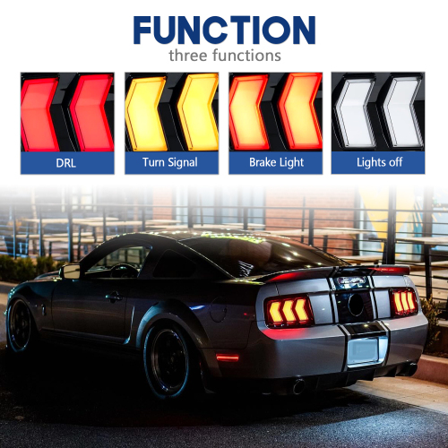 HCMOTIONZ LED taillights For Ford Mustang 2005-2009 High Quality Assembly Accessories Start UP Animation Rear Lamps
