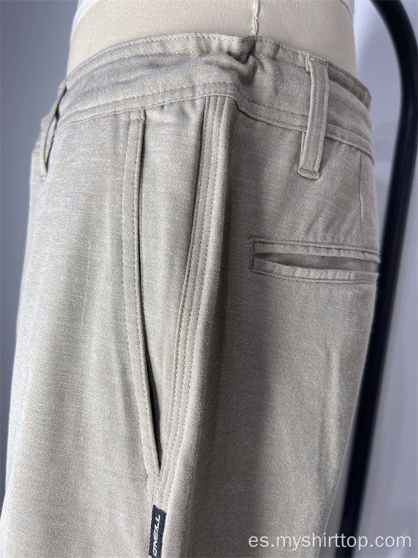 Botón de algodón Drawstring casual capris