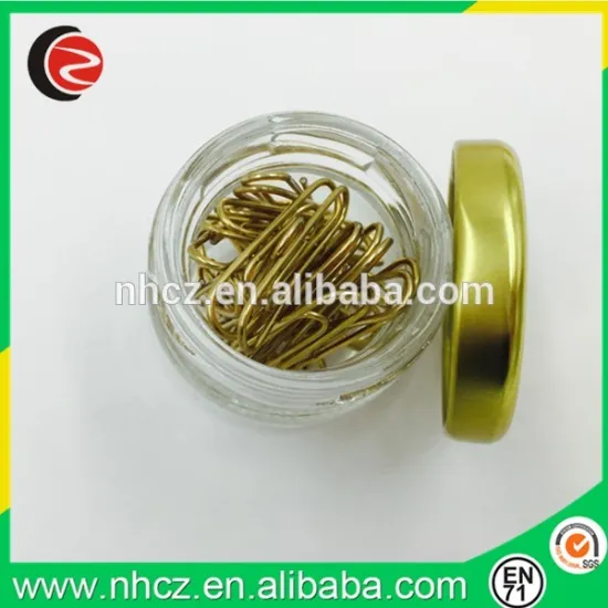 32MM Gold paper clip in glass bottle