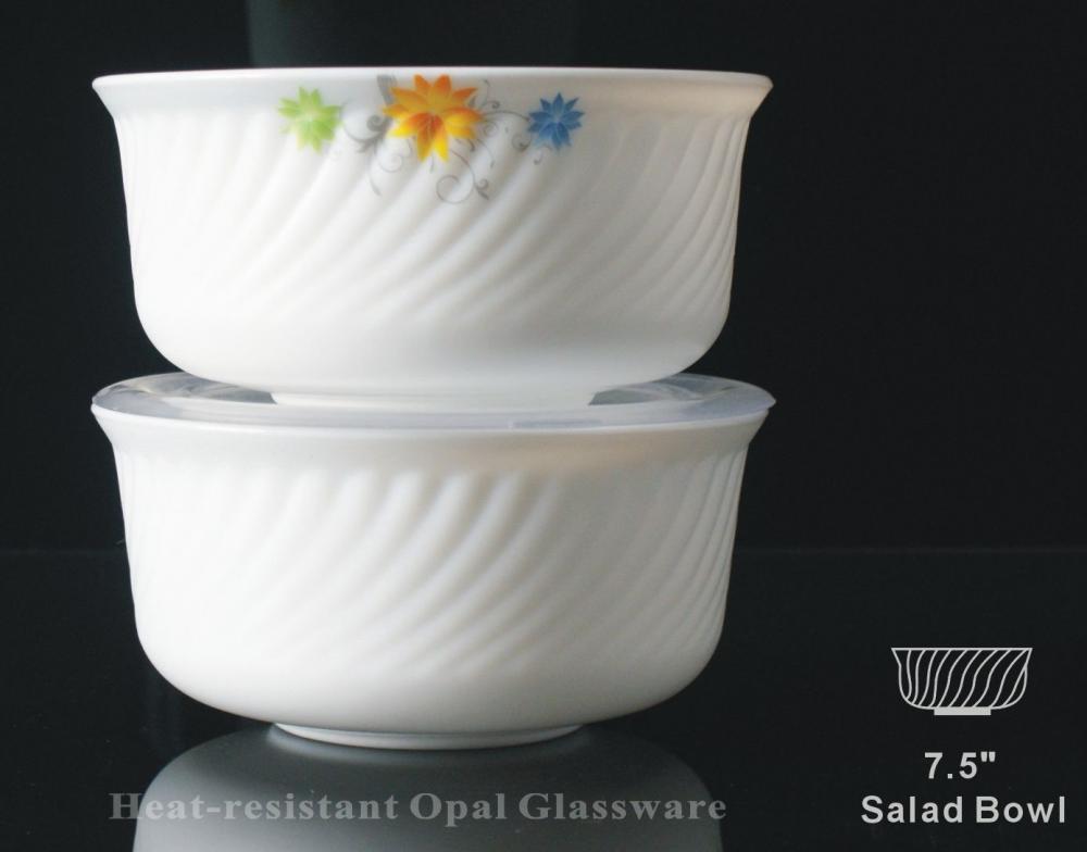 Elegant-looking Salad Bowl With Flowers Patten