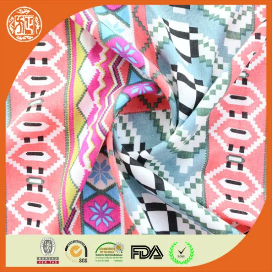 2015 top grade printed spun rayon fabric