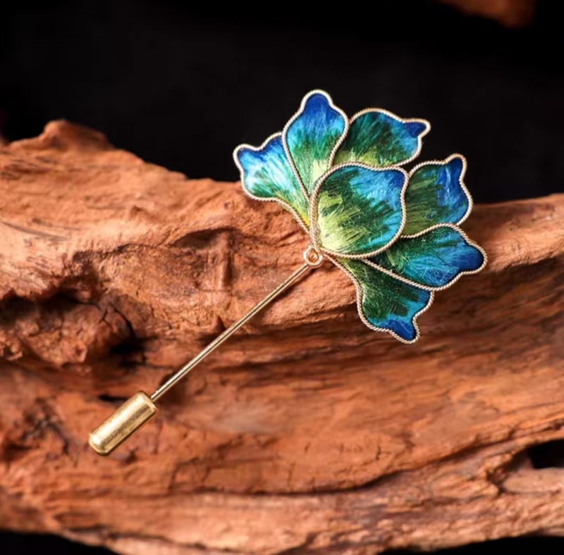 Handmade classical silk velvet flower brooch