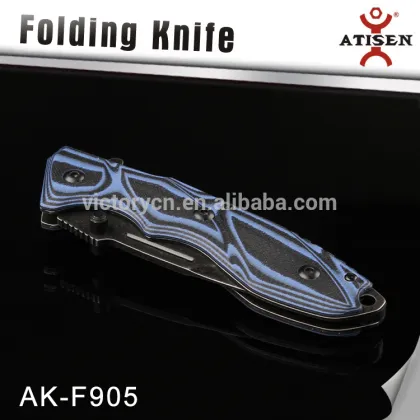 New Folding Knife Stonewash Blade Outdoor Survival Tools Camping Knife G10 Handle