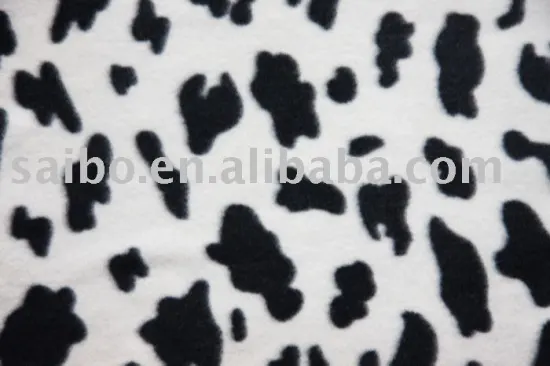 Leopard printed fleece fabric